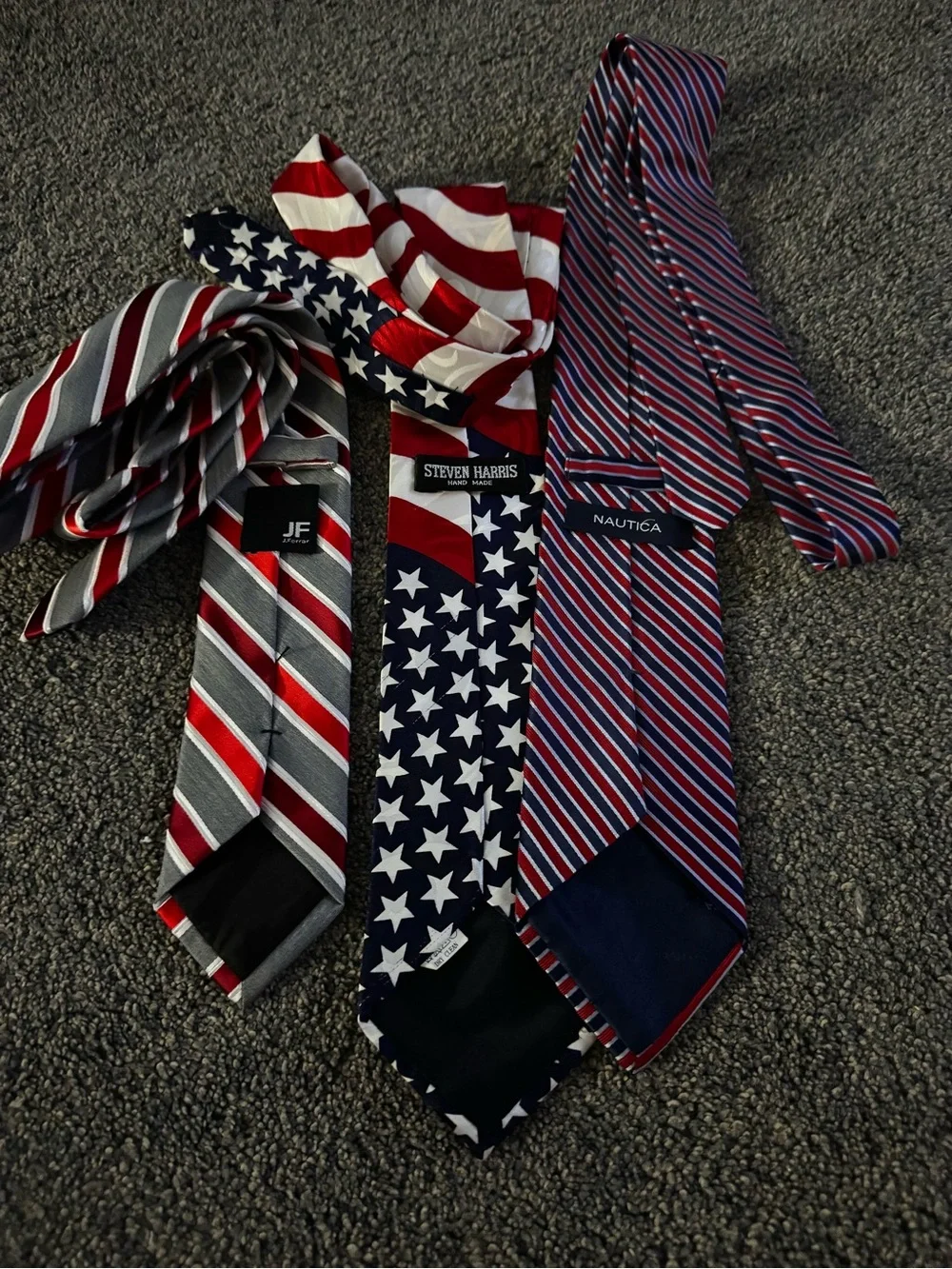 Nautica Red, White, and Blue Patriotic Tie Trio